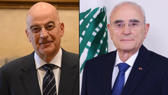 Ministers of Defense, Nikos Dendias (Greece) and Michel Menassa (Lebanon)